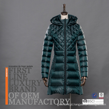 Plain Dyed High Quality Shinny Down Coat para Mulheres